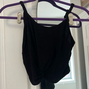 Women's Cropped Black Stretchy Tank